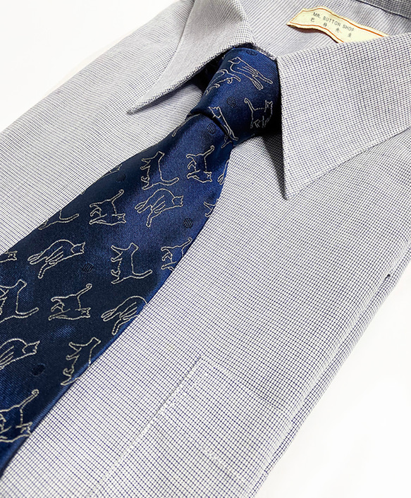 巴特先生-日常的貓設計款領帶_蠶絲_獨家設計_限量款_Neckties_cats_藍 第1張的照片