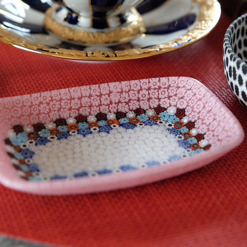 ベネチアンガラス ヴェネチアンガラス ミルフィオリ お皿