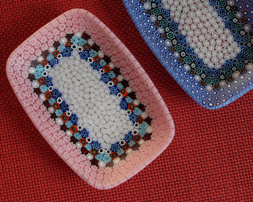 ヴィンテージ ベネチアンガラス ミルフォリオ小物入れ 置物