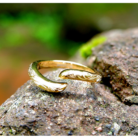 ハワイアンジュエリー リング 指輪 スクロール メンズ レディース サージカル ステンレス 8枚目の画像