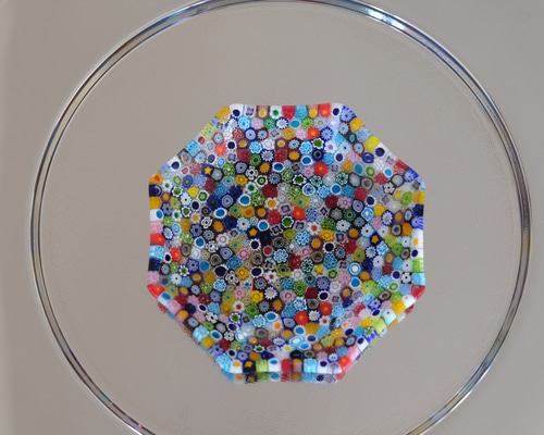 MURANO ムラノガラス ベネチアンガラス ミルフィオリ トレー 小皿 送料込み ベネチア ムラーノガラス ミルフィオリ 豆皿 小皿 飾り