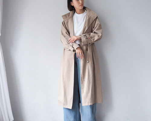 スタンドカラーコート ロング丈 ベージュ コート BLUEWHITE 通販