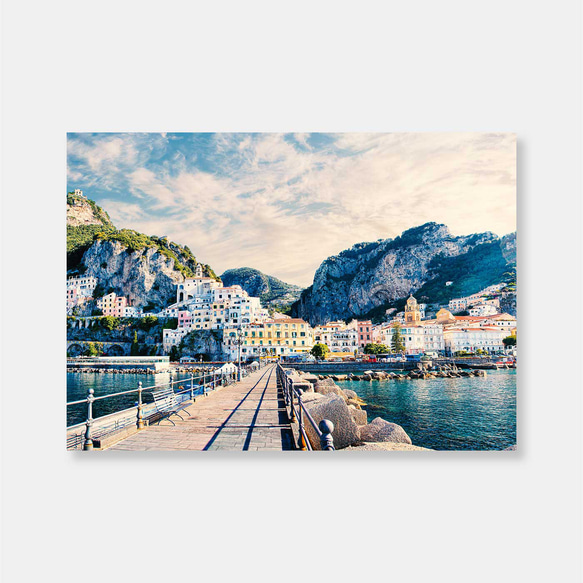 イタリア アマルフィ海岸  世界で一番美しい海岸の朝景色 絶景シリーズ 室内装飾アート 旅行愛好者の特別な贈り物 1枚目の画像