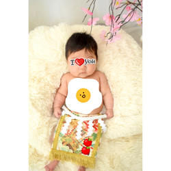 【名入れOK】赤ちゃん化粧まわし「えびすこくん」《ほころぶ梅とまん丸うさぎ・ピンク》赤ちゃん相撲に出場する女の子に！ 7枚目の画像