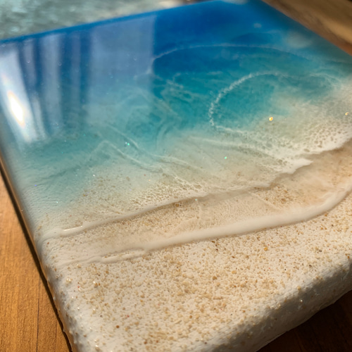 レジンアート エメラルドグリーン 52.2×27 エメラルドグリーンのレジン