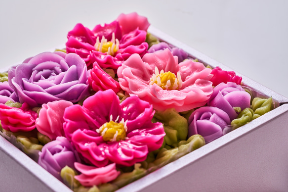 【コスモス】食べられるお花のボックスフラワーケーキ 3枚目の画像