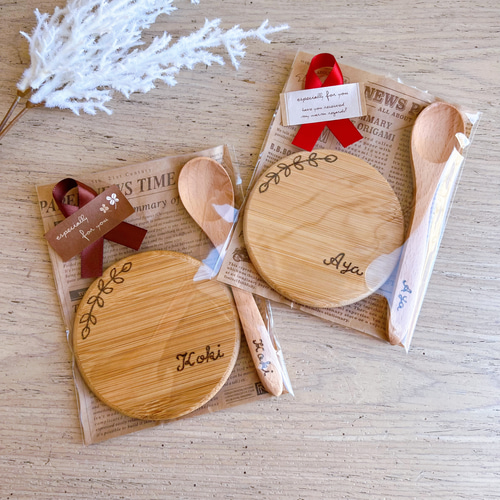 ◇SALE◇1250円→500円 名入れコースター＆スプーンセット〜出産祝い