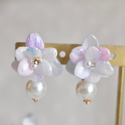 しゃぼん玉紫陽花の耳飾り 3枚目の画像