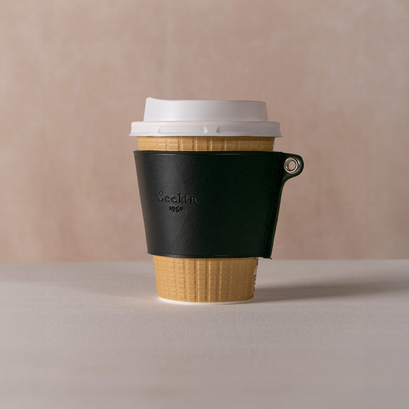 カップスリーブ 【国産レザー】 コーヒーカップホルダー カフェ coffee スタバ 雑貨 プレゼント 6枚目の画像
