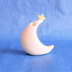 【小さい 花瓶 月３点セット　満月・半月・三日月】白 陶器 ミニチュア 一輪挿し 手作り 贈り物 星 月 4枚目の画像
