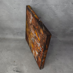 ひろ・あおき　作　「盤035」　アクリル/木製パネル　S3　27.3x27.3cm　抽象絵画　現代アート　スクエア 16枚目の画像