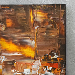 ひろ・あおき　作　「盤035」　アクリル/木製パネル　S3　27.3x27.3cm　抽象絵画　現代アート　スクエア 3枚目の画像