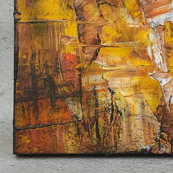 ひろ・あおき　作　「盤035」　アクリル/木製パネル　S3　27.3x27.3cm　抽象絵画　現代アート　スクエア 5枚目の画像