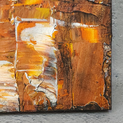 ひろ・あおき　作　「盤035」　アクリル/木製パネル　S3　27.3x27.3cm　抽象絵画　現代アート　スクエア 2枚目の画像