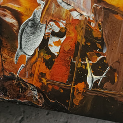 ひろ・あおき　作　「盤035」　アクリル/木製パネル　S3　27.3x27.3cm　抽象絵画　現代アート　スクエア 15枚目の画像