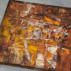 ひろ・あおき　作　「盤035」　アクリル/木製パネル　S3　27.3x27.3cm　抽象絵画　現代アート　スクエア 8枚目の画像