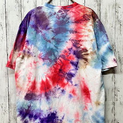 タイダイ染め　ビッグシルエット Tシャツ　Mサイズ　ブルー×レッドミックス　Hippies Dye HD20-23 7枚目の画像