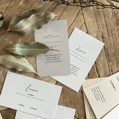 ショップカード アクセサリー台紙 サンキューカード 名刺 No.731