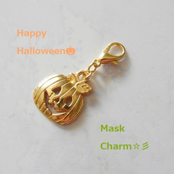 チャリティー★Happy Halloween☆彡 ジャックオーランタンのハロウィンチャーム～gold 1枚目の画像