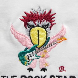 THE ROCK STAR　ハシビロコウの刺繍入りオリジナルTシャツ　6.2オンス　男女兼用 2枚目の画像