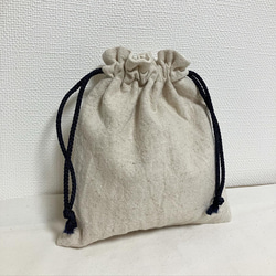 贈り物にも❤️ ナチュラル　シンプル巾着❤︎メイクポーチ❤︎巾着袋　入園入学グッズ　コップ袋 2枚目の画像