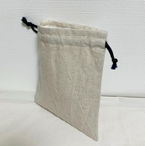贈り物にも❤️ ナチュラル　シンプル巾着❤︎メイクポーチ❤︎巾着袋　入園入学グッズ　コップ袋 4枚目の画像
