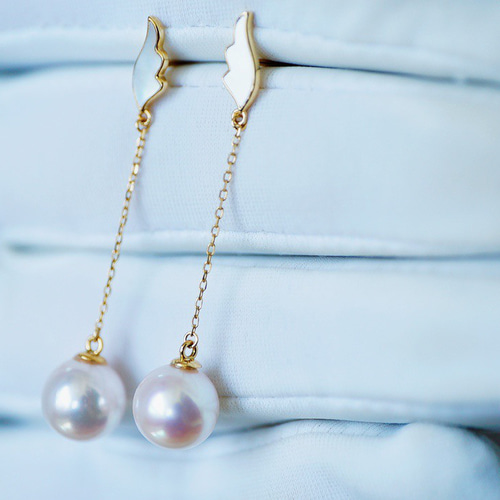 自然」K18 天然アコヤ真珠 健康・無垢・長寿・富・純潔・円満・完成  