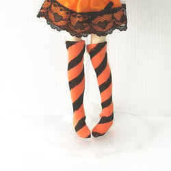 送料無料】22cmサイズ ハロウィン ニーハイ(斜めボーダー/紫