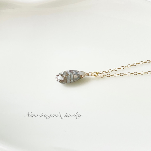 14kgf Copper opal necklace 2枚目の画像