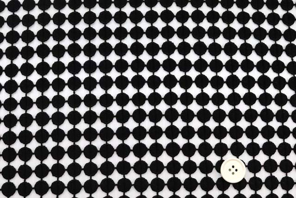 ケミカルレース生地　黒　（約90ｃｍ×約50ｃｍ）　【ハンドメイドのための小さな布】　la778 1枚目の画像