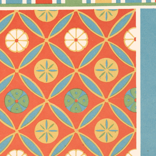 NO.498】タイル模様アートポスター☆オリエンタルお洒落モダン幾何学柄