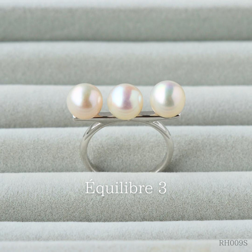受注生産】天然真珠 3連パールリング Équilibre 3 シルバー925