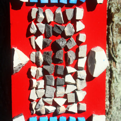 テラコッタブロックアート　壁掛けタイプ（赤）　送料無料 2枚目の画像