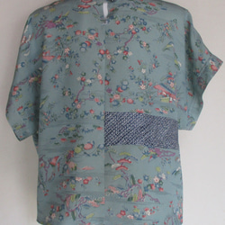 ７３２６　花柄の着物で作ったTシャツ　＃送料無料 3枚目の画像