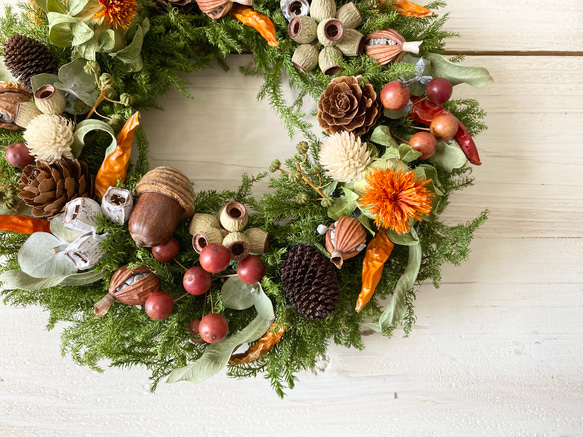 秋からの木の実とベリーたちのリース 4枚目の画像