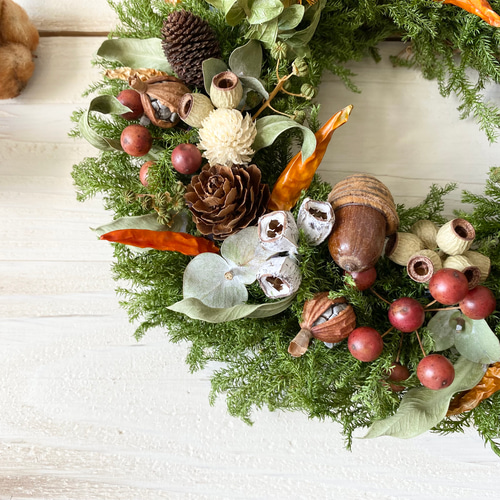 秋からの木の実とベリーたちのリース リース Rosa Cherry 通販