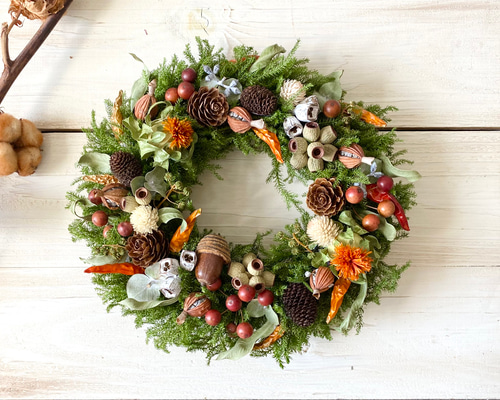 秋からの木の実とベリーたちのリース リース Rosa Cherry 通販