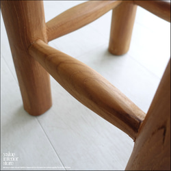 チーク無垢材 スツール / CirN 椅子 イス ナチュラル ベンチ カフェチェア 無垢材スツール 手作り家具 花台 3枚目の画像