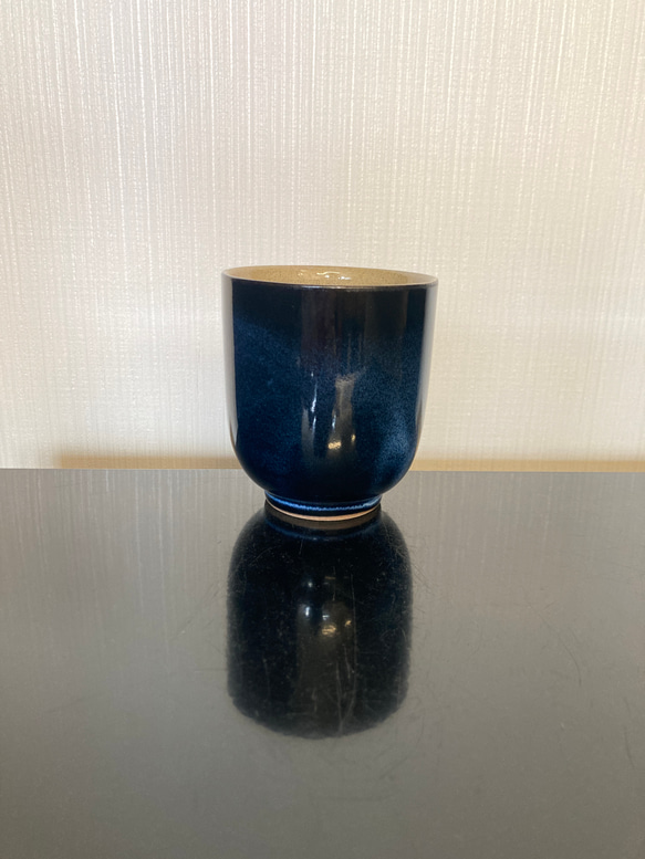 笠間焼】伝統工芸士 志賀 出 作 油滴天目夫婦湯呑 笠間焼伝統