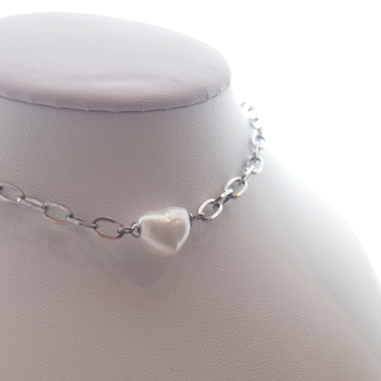 Heart Freshwater Pearl Neckless 淡水真珠 サージカルステンレス