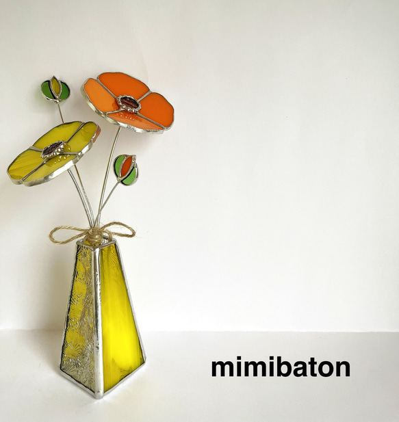 大人気定番商品 新作】 mimibaton＊ステンドグラス・ポピーのスワッグ＊ その他 フラワー・リース