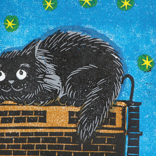 多色刷り版画 今日は星がよく見えるよ 版画 LadyBirdPrinter 通販