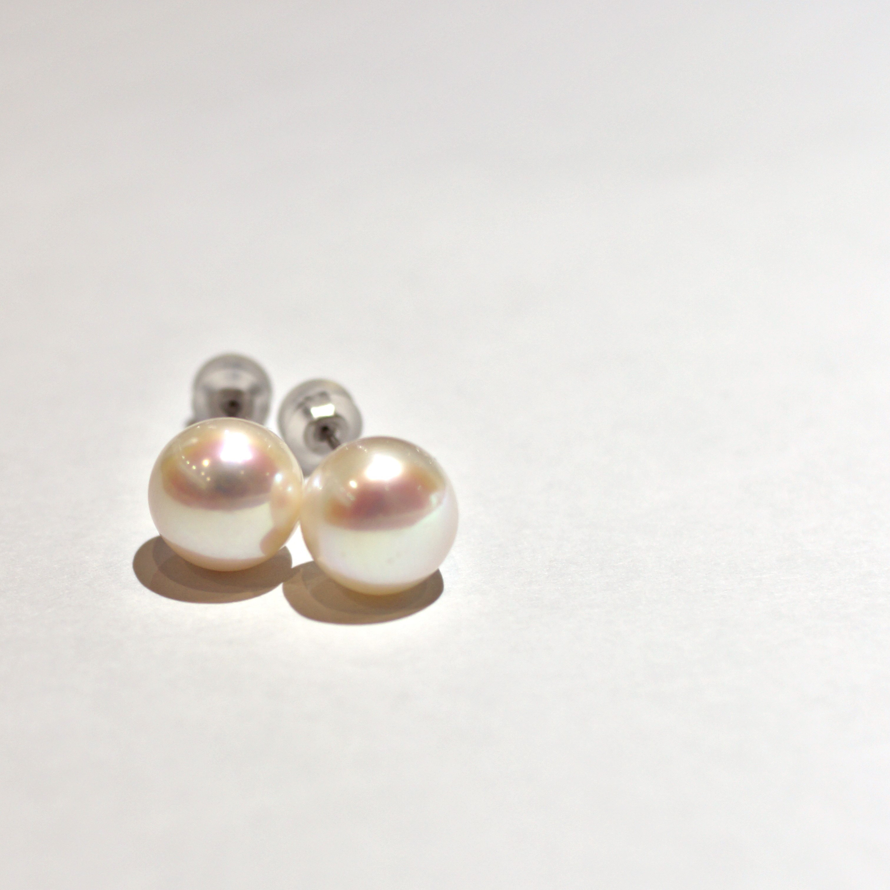 Button Freshwater Pearl Pieced 淡水真珠スタッドピアス サージカルステンレス