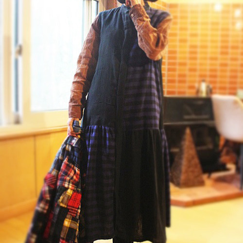 ☆SOLD☆SAYOCAFE、森の茶会服シリーズ・ガーリーパッチワーク  