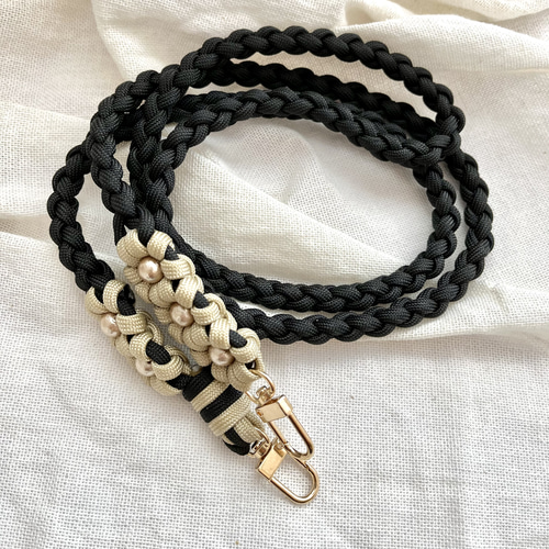 お花5つショルダーストラップ2トーンタイプ スマホ ストラップ パラ