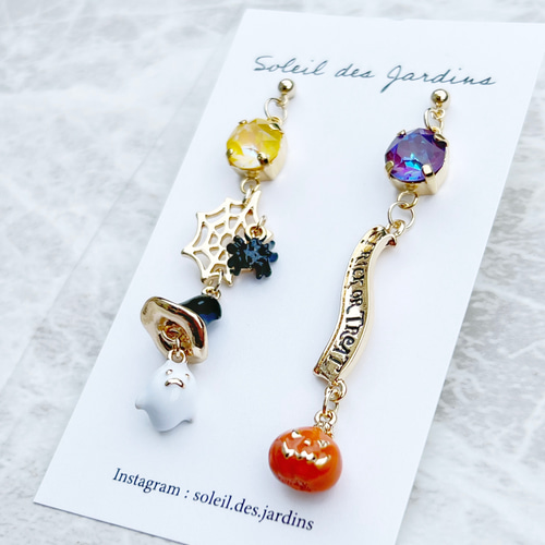 ハロウィン パンプキンオバケピアス ピアス ハロウィン パンプキンお