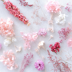【送料無料 花材セット】ピンク系ドライフラワー＆プリザーブドフラワー花材パーツセット 2枚目の画像