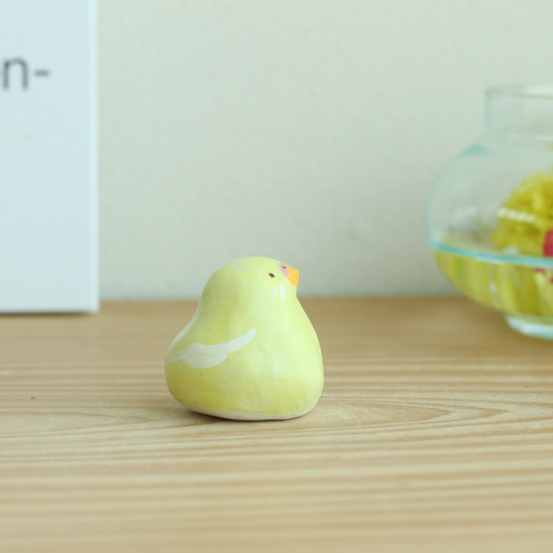 ♪ヘレンド♪  ひよこの黄色い置き物　ハンドペイント シナダ baby strap ひよこ イエロー : シナダオンラインショップ