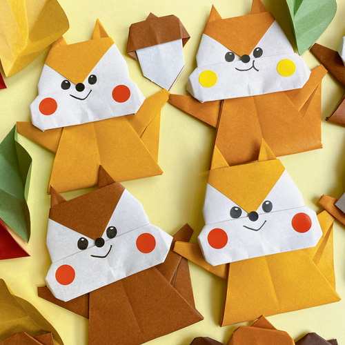 秋 どんぐり 紅葉 動物 りす 9月 10月 壁面飾り 折り紙 施設 保育