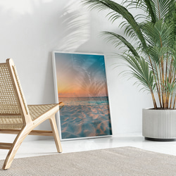 アートポスター ビーチ 海 トロピカル ピンク ピーチ おしゃれ 北欧風 シンプルモダン 癒し リゾート 6枚目の画像